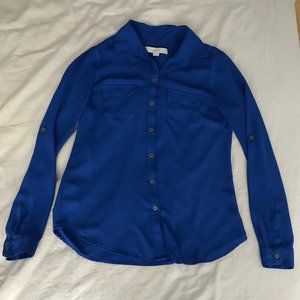 Ann Taylor LOFT - Blue Long-Sleeved Blouse